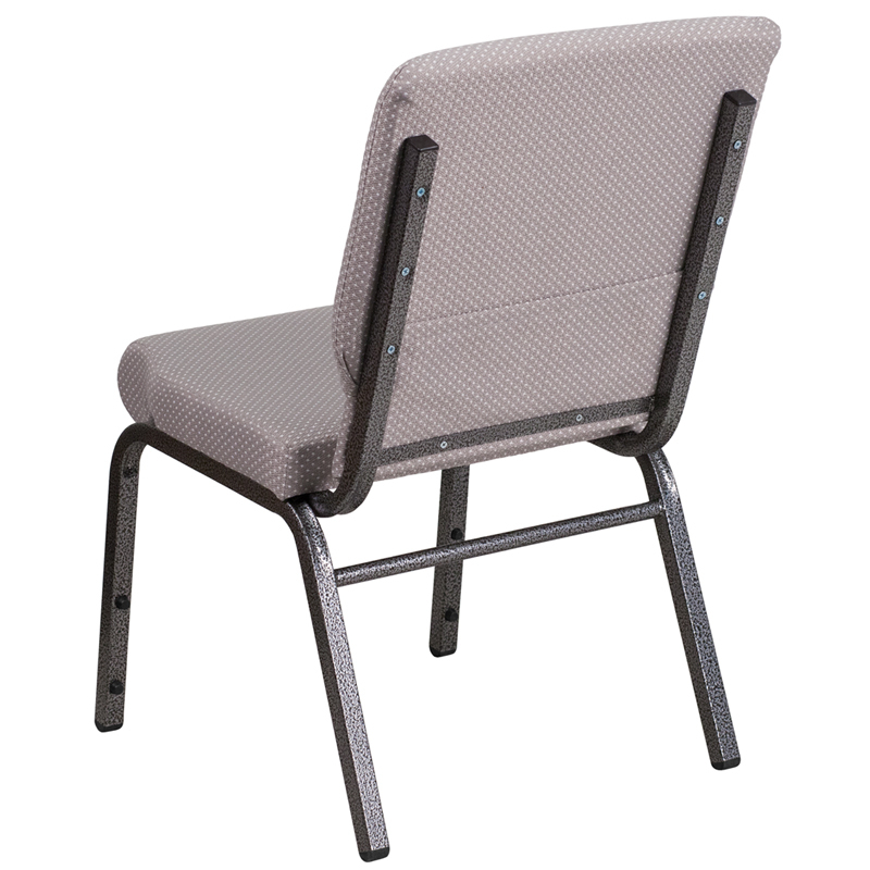 Dot Fabric Church Chair, Gray Or Silver