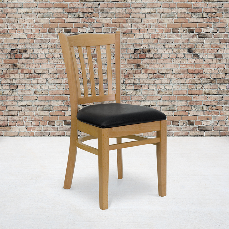 Wood Restaurant Chair Black, Natural
