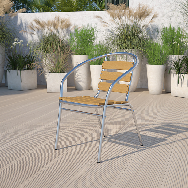 Stack Chair With Slat Teak Back