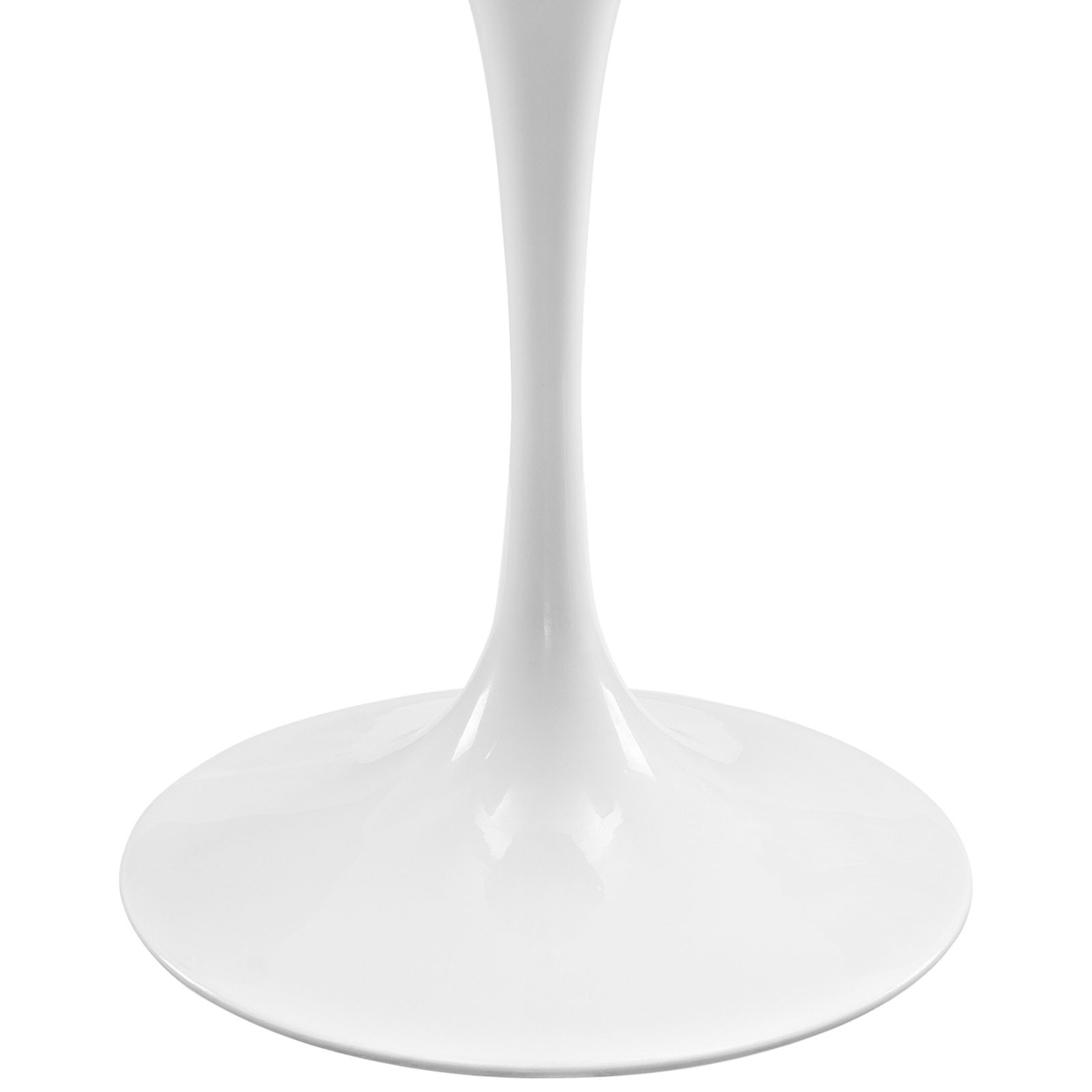 White Lippa 48 Oval-Shaped Artificial Marble Dining Table