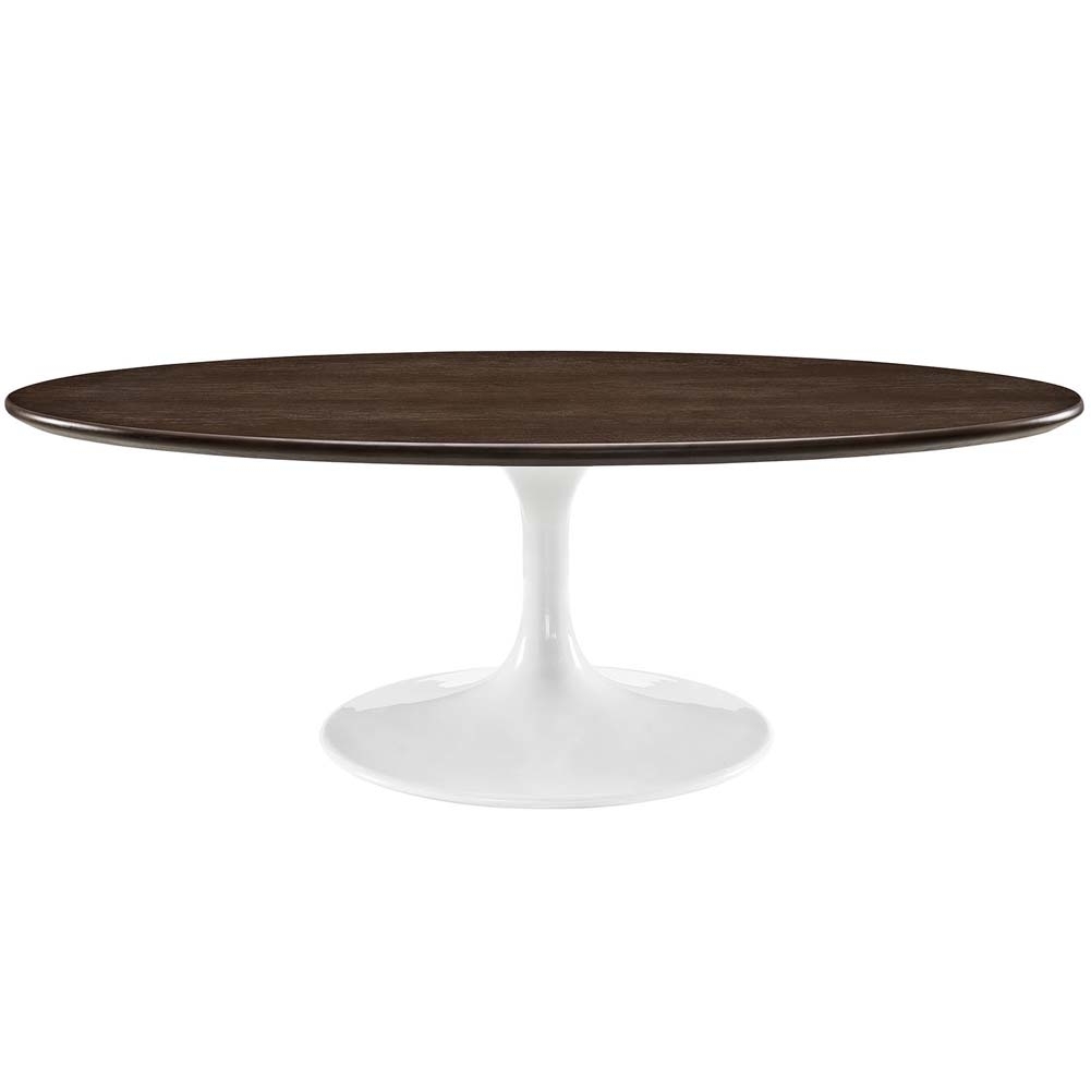 Walnut Lippa 48 Oval-Shaped Walnut Coffee Table