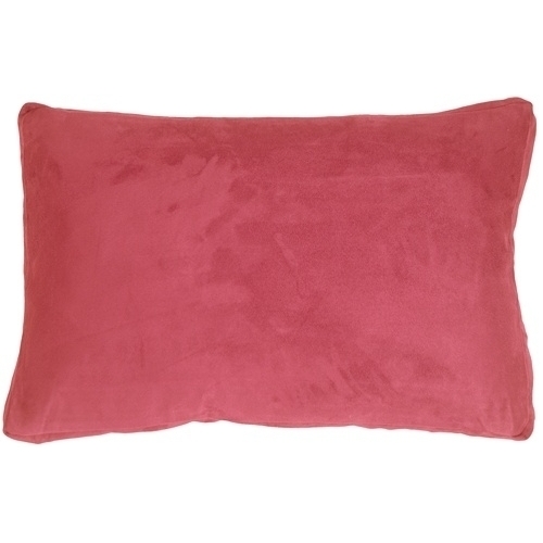 Pillow Decor - 14x22 Box Edge Royal Suede Pink Throw Pillow