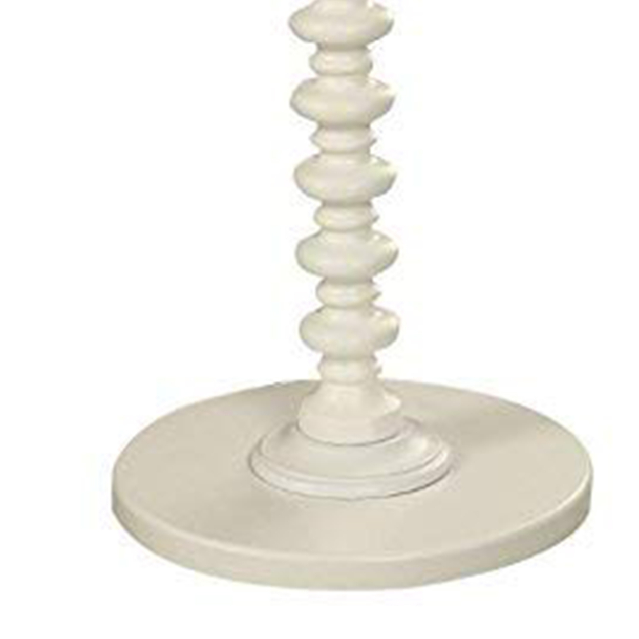 22 Inch Side End Table, Round Top, Stacked Pedestal Stand, Washed White