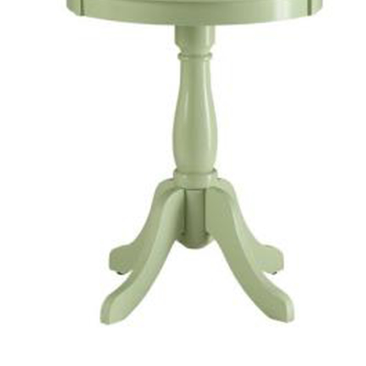 Astonishing Side Table With Round Top, Light Green- Saltoro Sherpi