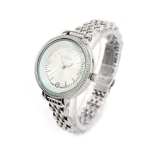Geneva Silver Medium Case Slim Design Women's Quartz Watch