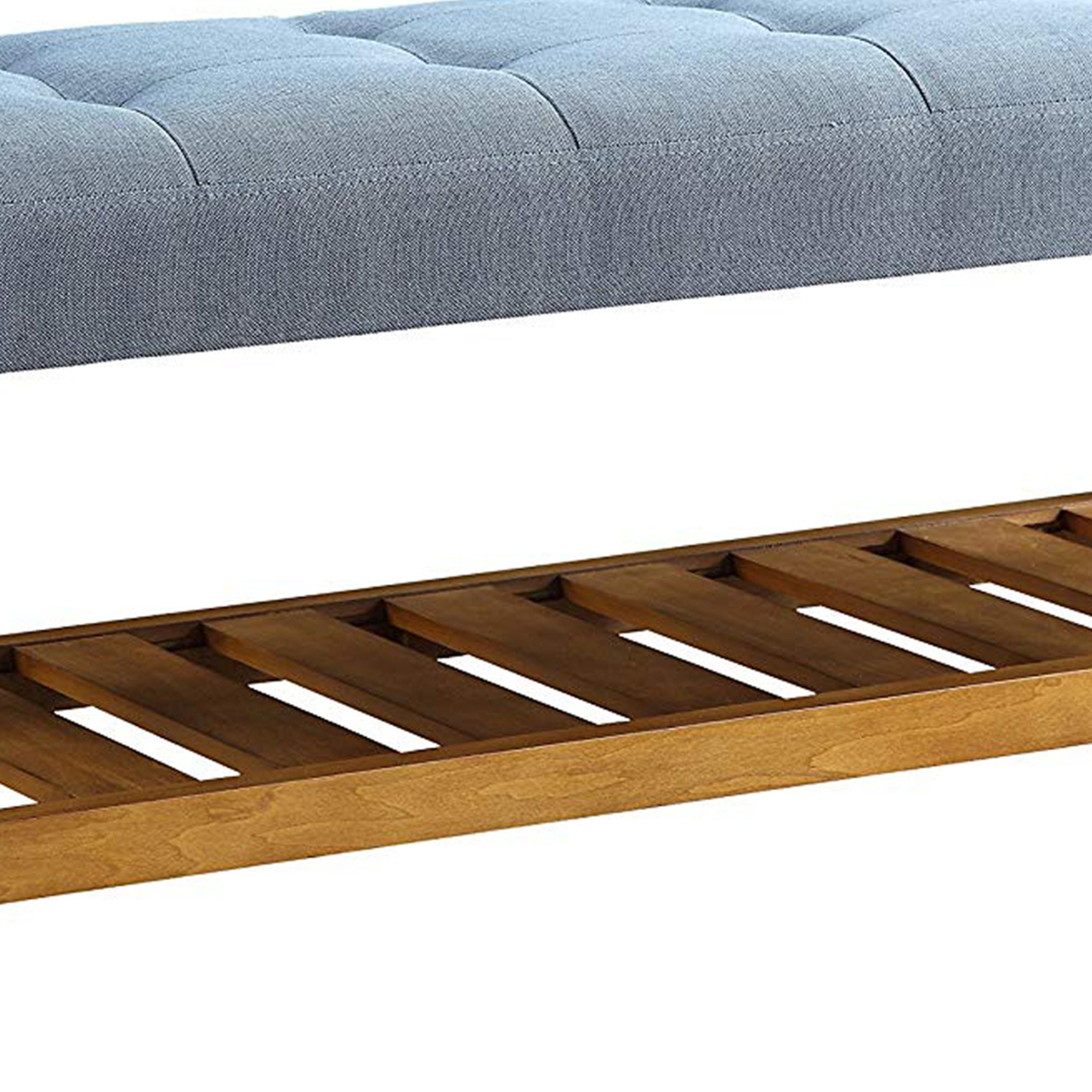 Wooden Bench, Blue & Oak- Saltoro Sherpi
