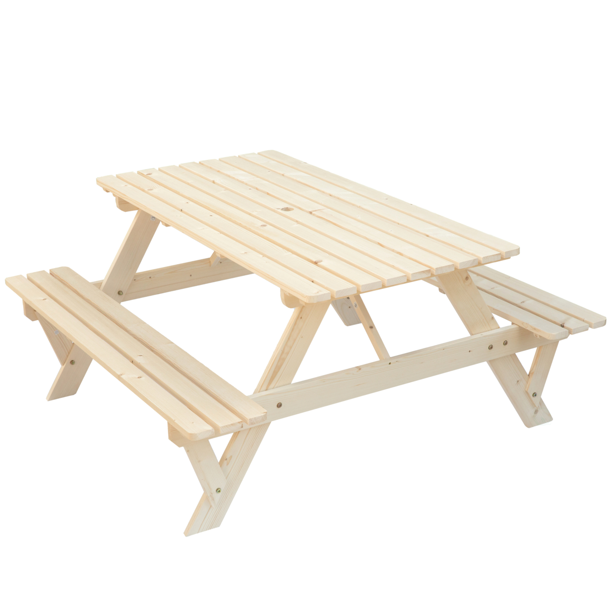 A-Frame Outdoor Patio Deck Garden Picnic Table - natural