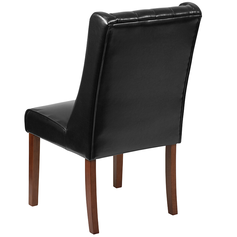 HERCULES Preston Series Black Leather Tufted Parsons Chair