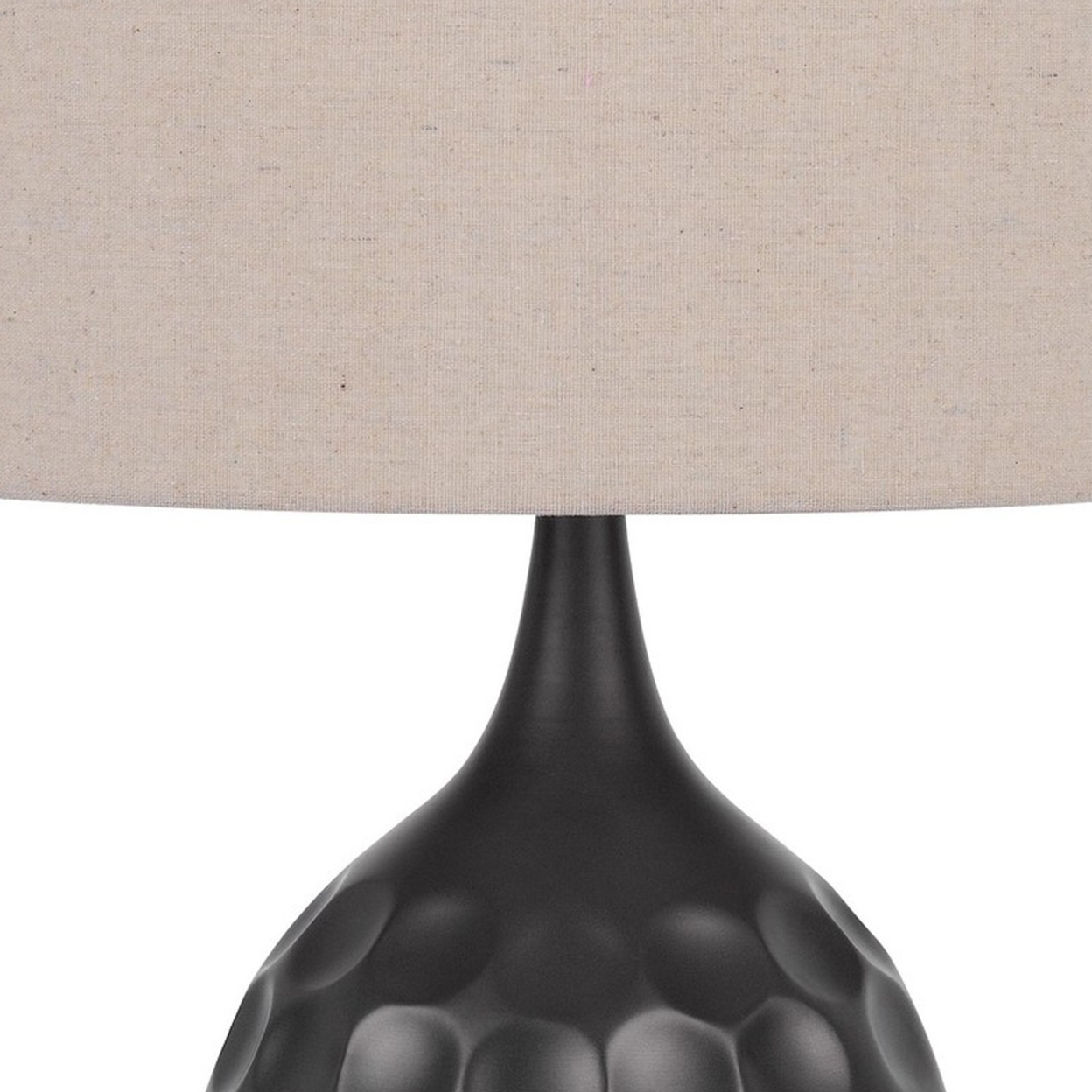 29 Inch Modern Table Lamp, Drum Shade, Diverted Wood Base, Dark Bronze Brown- Saltoro Sherpi