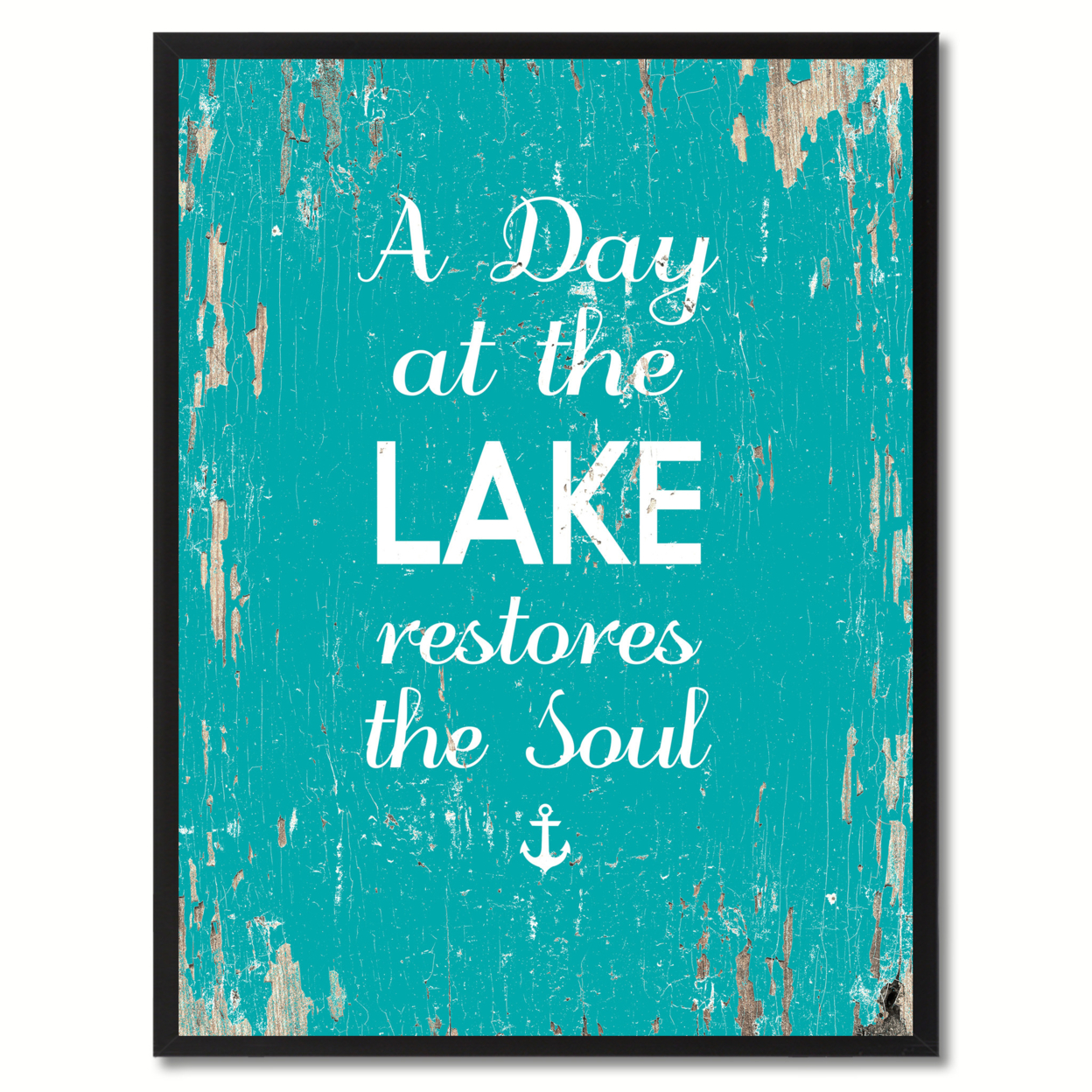 A Day At The Lake Restores The Soul Saying Canvas Print with Picture Frame Home Decor Wall Art Gifts - 13"x17"