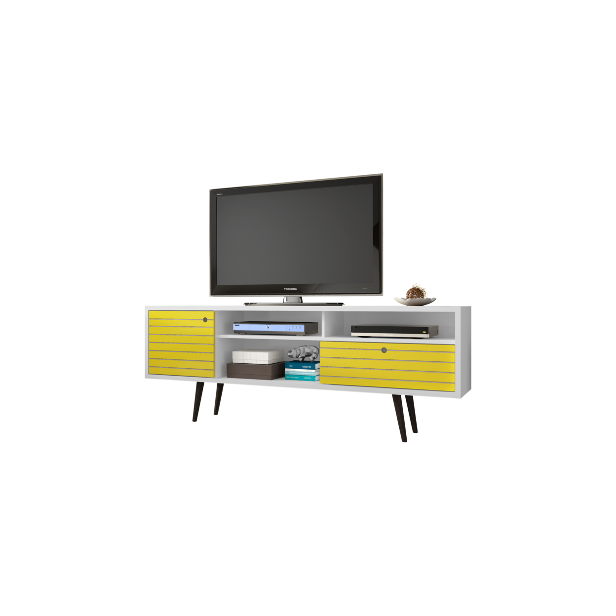 70.86" Mid Century - Modern TV Stand with 4 Shelving Spaces & 1 Drawer, (MHC-202AMC64)
