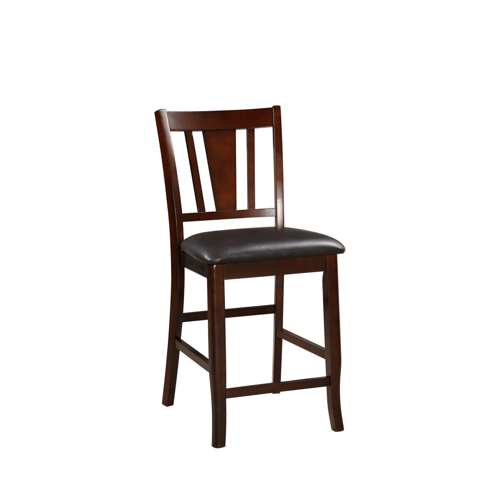 Wooden High Chair, Dark Brown & Black, Set of 2- Saltoro Sherpi