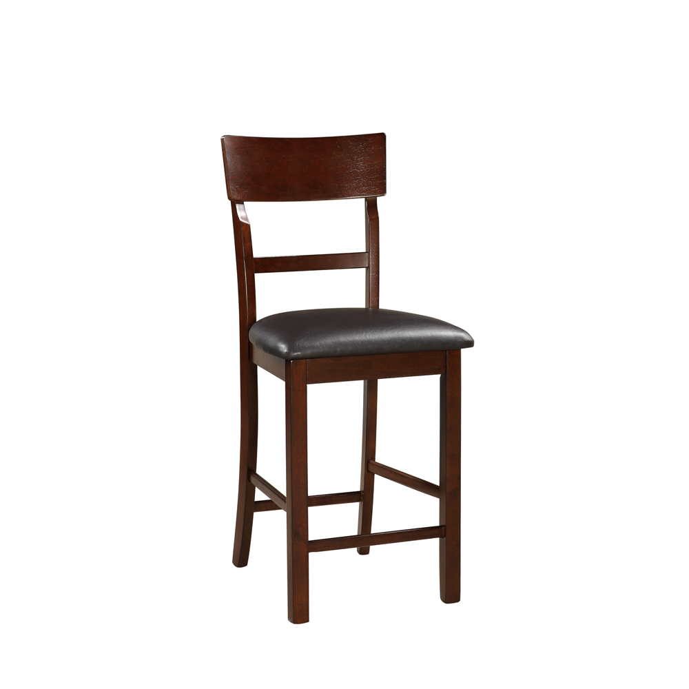 Wooden Counter Height Chair, Dark Brown, Set Of 2- Saltoro Sherpi
