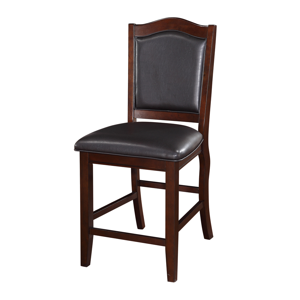 Wooden Armless High Chair, Espresso Brown & Black, Set Of 2- Saltoro Sherpi