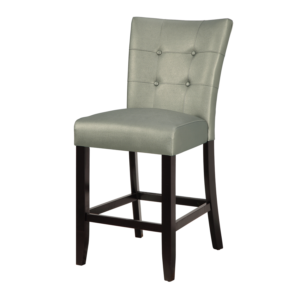 Wood & Polyurethane High Chair, Gray, Set of 2- Saltoro Sherpi