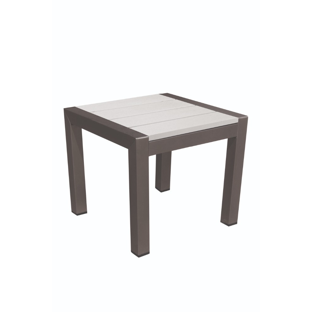 Versatile And Functional Easy Movable Outdoor Side Table, White- Saltoro Sherpi