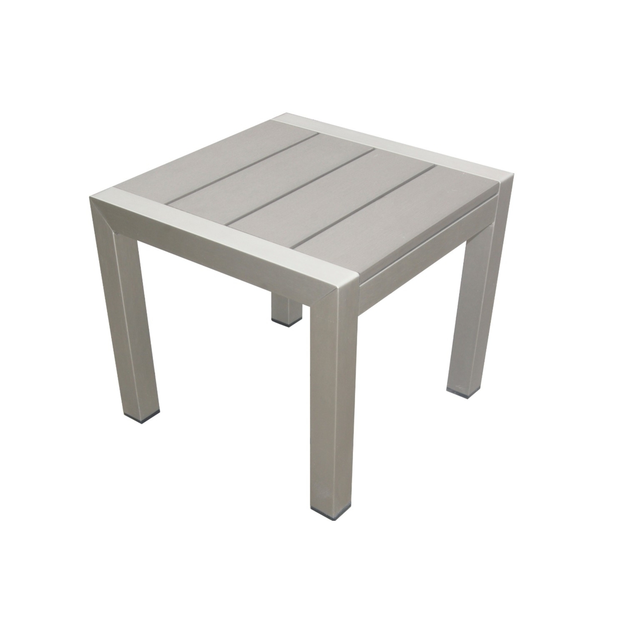 16 Inch Outdoor Side Table, Highly Functional, Easy Movable, Gray- Saltoro Sherpi