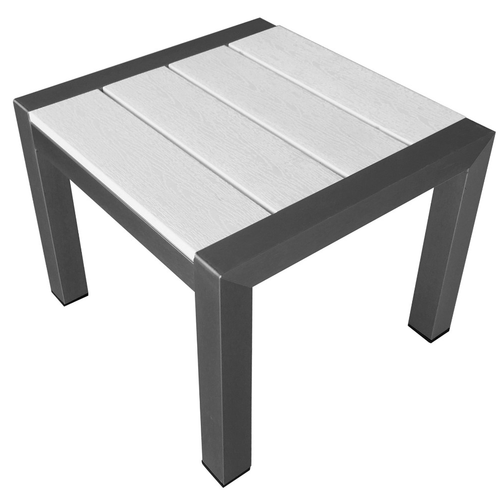 Versatile And Functional Easy Movable Outdoor Side Table, White- Saltoro Sherpi