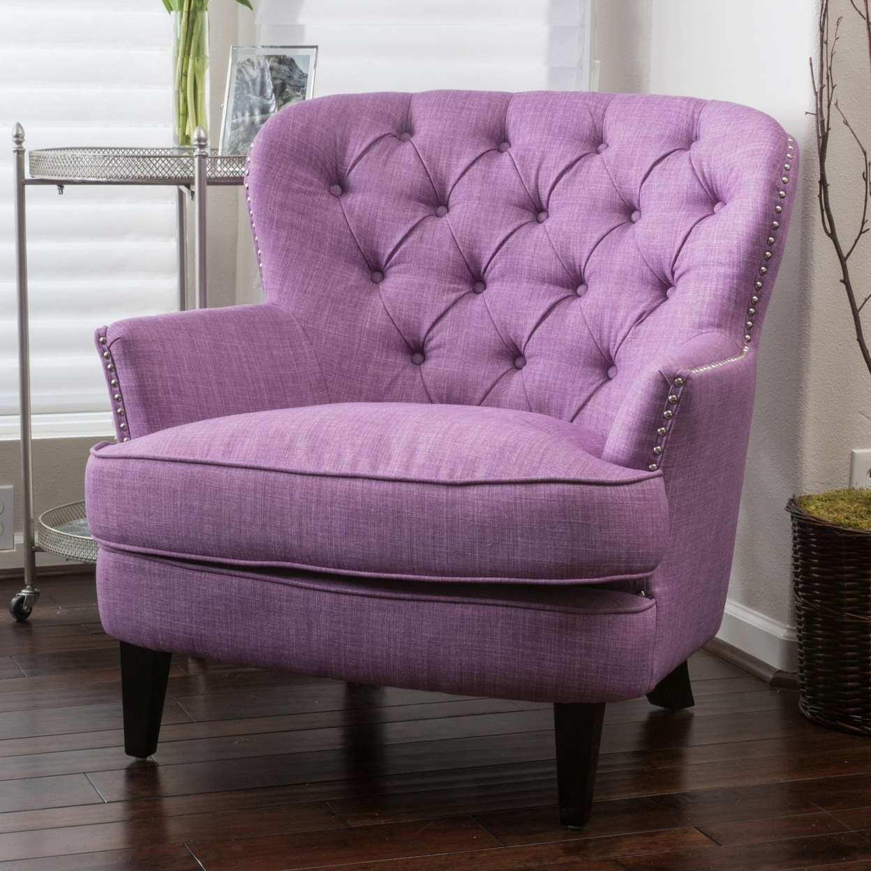 Laxford Upholstered Club Chair - Dark Blue, Fabric