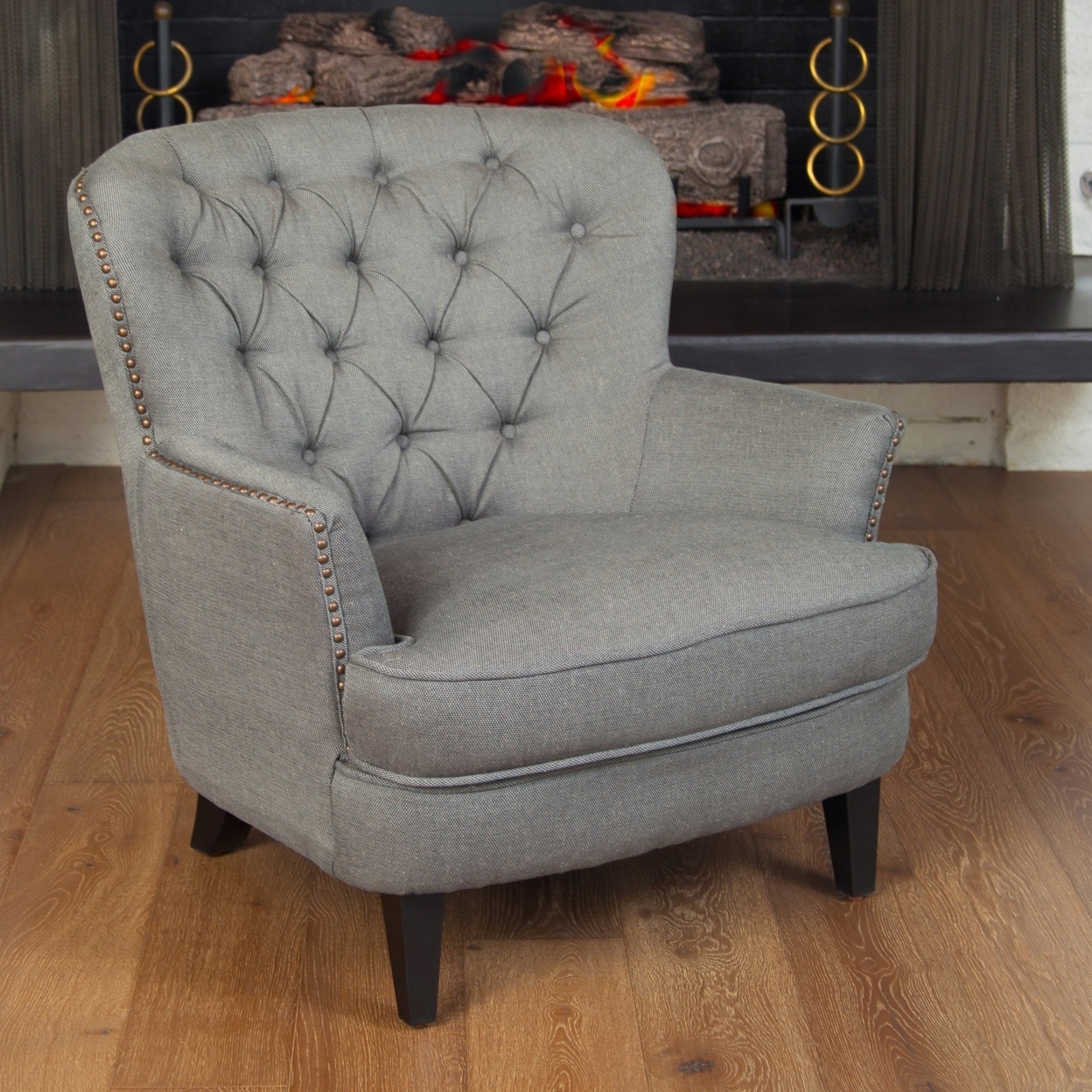 Laxford Upholstered Club Chair - Gray, Fabric