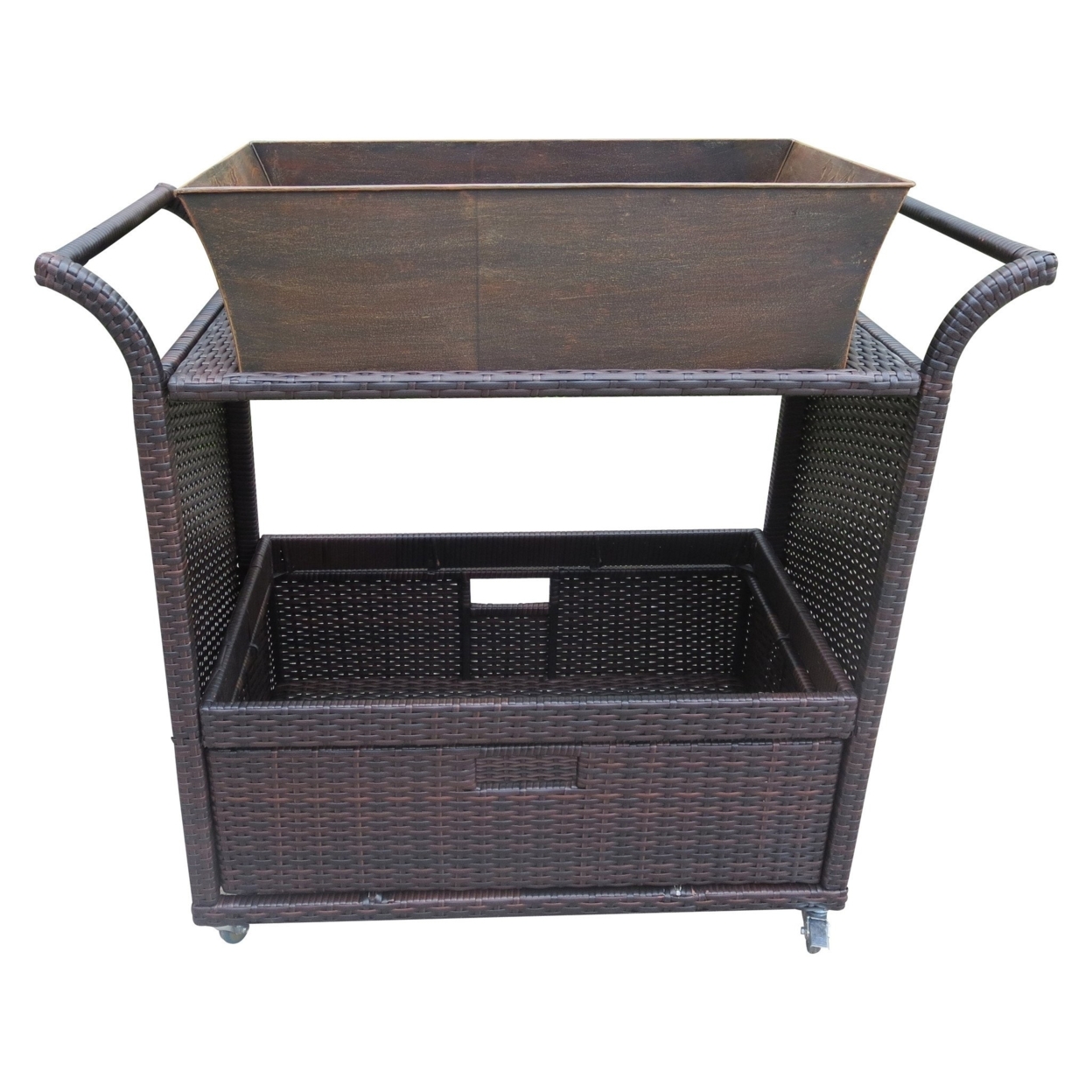 Tofino Multi-brown Wicker Indoor Bar Cart