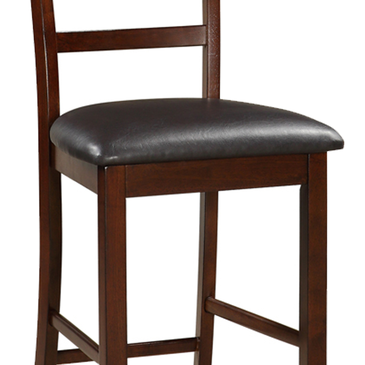 Wooden Counter Height Chair, Dark Brown, Set Of 2- Saltoro Sherpi