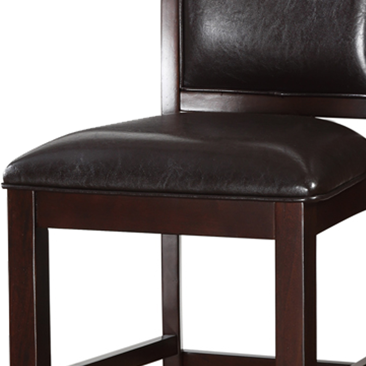 Classic Wooden Armless High Chair, Brown & Black, Set Of 2- Saltoro Sherpi
