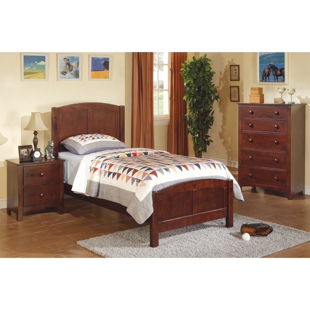 Wooden Twin Size Bed With Headboard And Footboard, Brown- Saltoro Sherpi