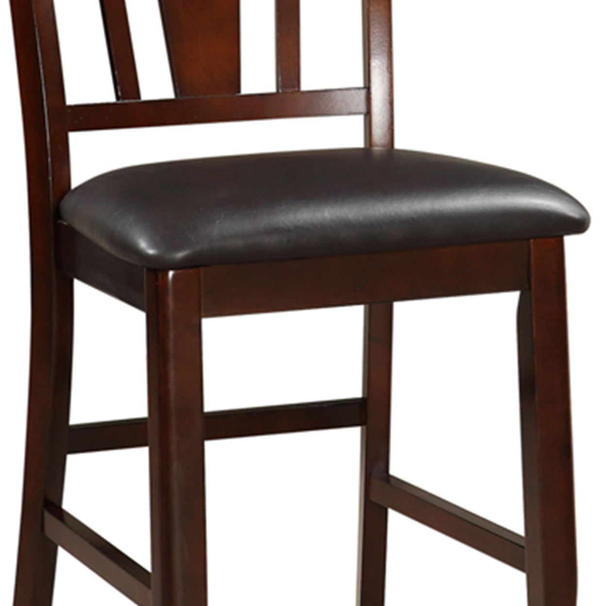 Wooden High Chair, Dark Brown & Black, Set Of 2- Saltoro Sherpi
