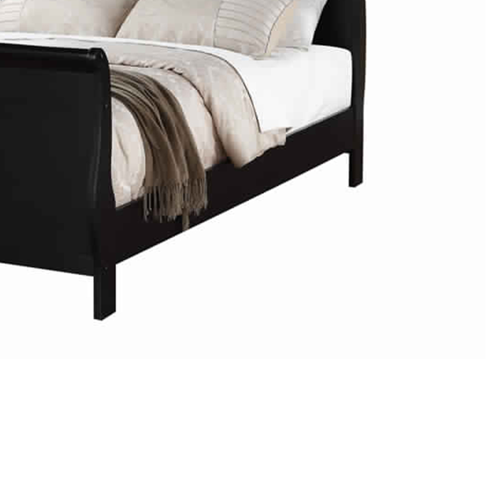 Classy Twin Bed,Black- Saltoro Sherpi