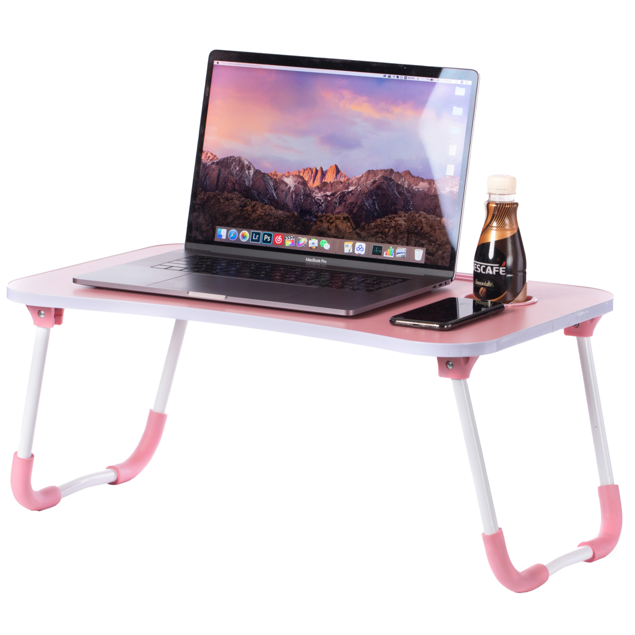 Bed Tray Laptop Foldable Table, Kids Lap Desk Homework Table - pink