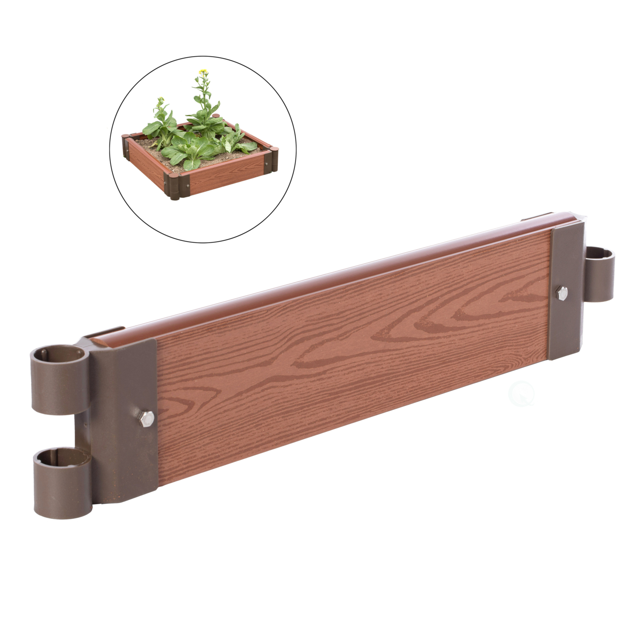 Classic Traditional Durable Wood- Look Raised Outdoor Garden Bed Flower Planter Box - Small Single