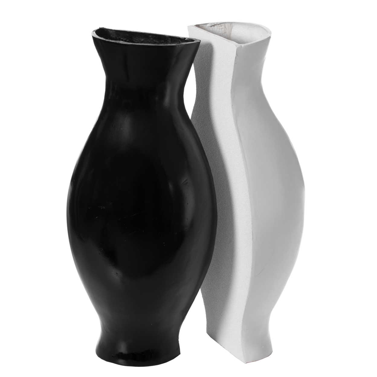 Tall Narrow Vase, Sleek Split Vase, Modern Floor Vase, Decorative Gift, Vase For Interior Design, 24.5 Inch Vase - Set Of 2 Black