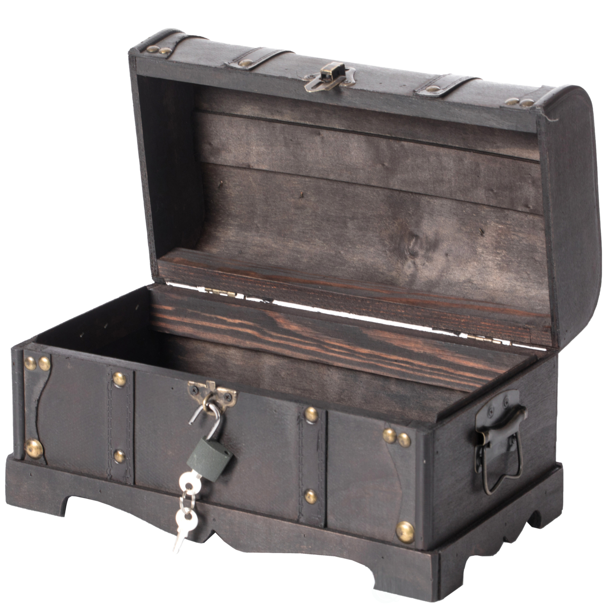 Small Pirate Style Wooden Treasure Chest - Chest With Padlock