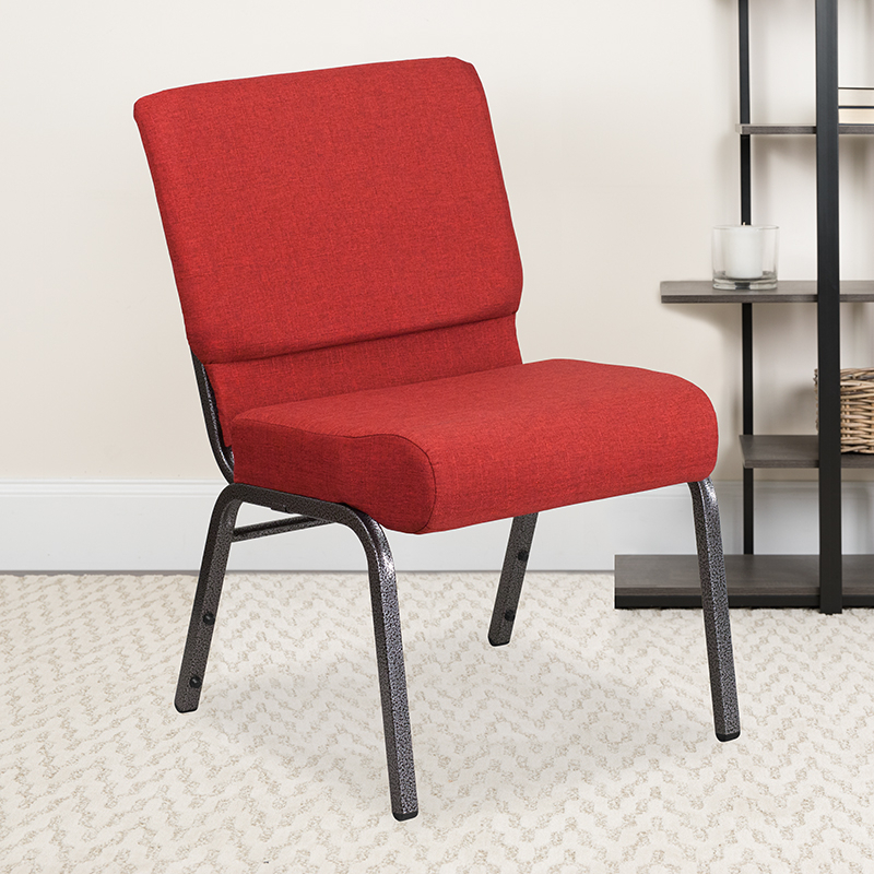 Fabric Church Chair, Red