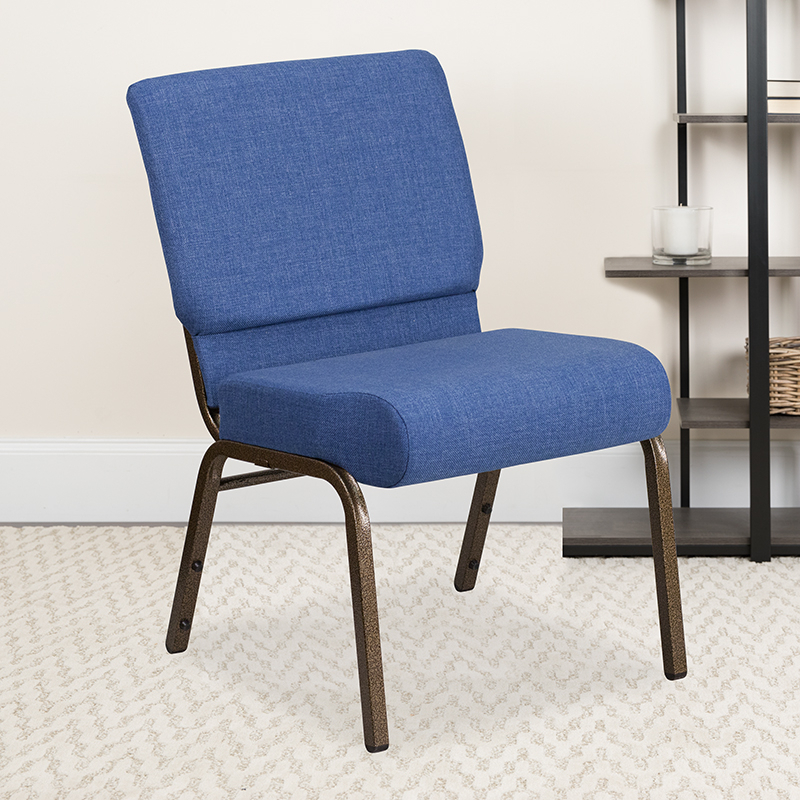Fabric Church Chair, Blue