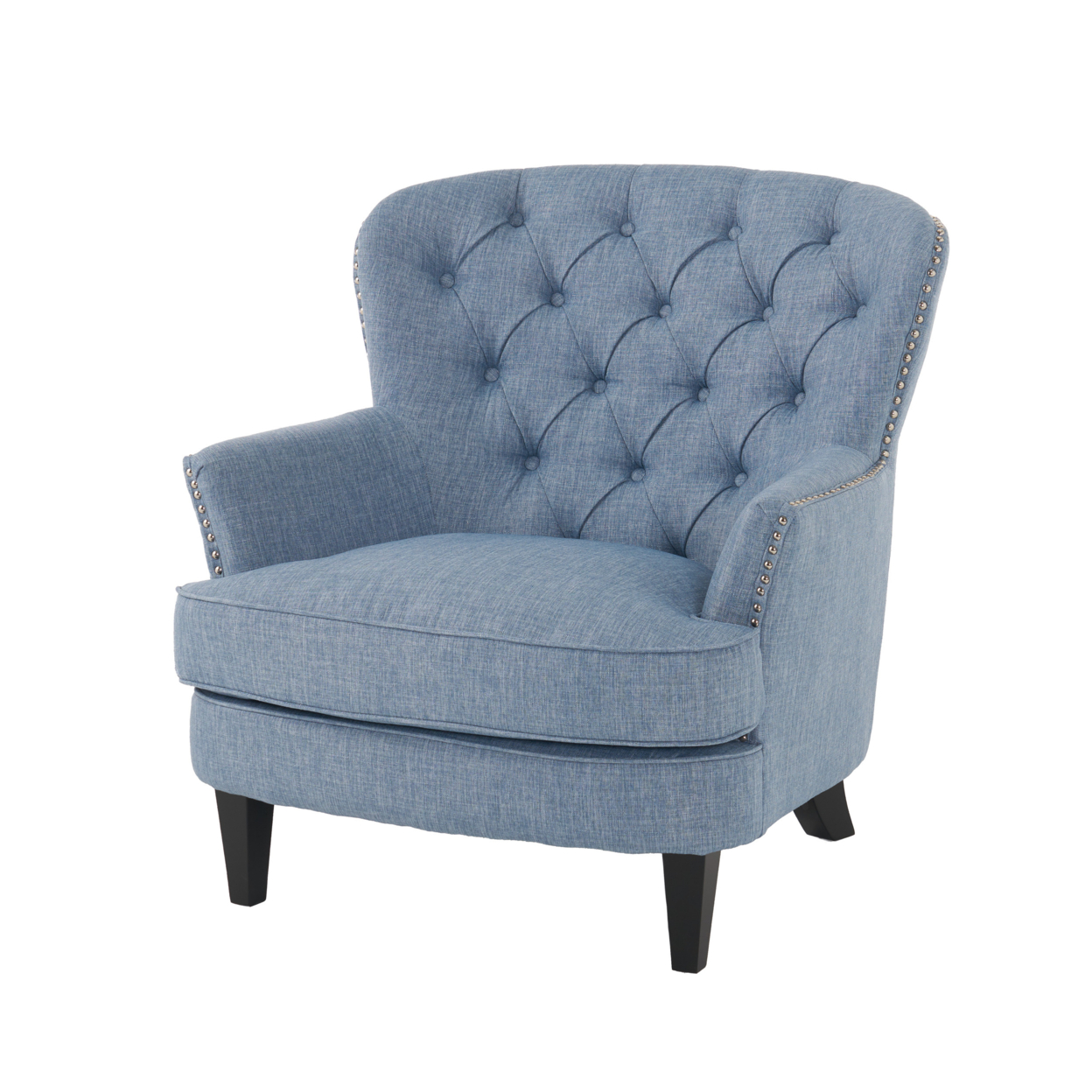 Laxford Upholstered Club Chair - Light Blue, Fabric