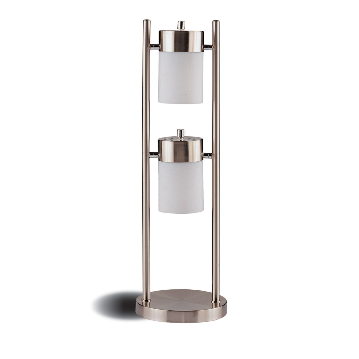 Sheeny And Shinny Metal Table Lamp, Silver- Saltoro Sherpi