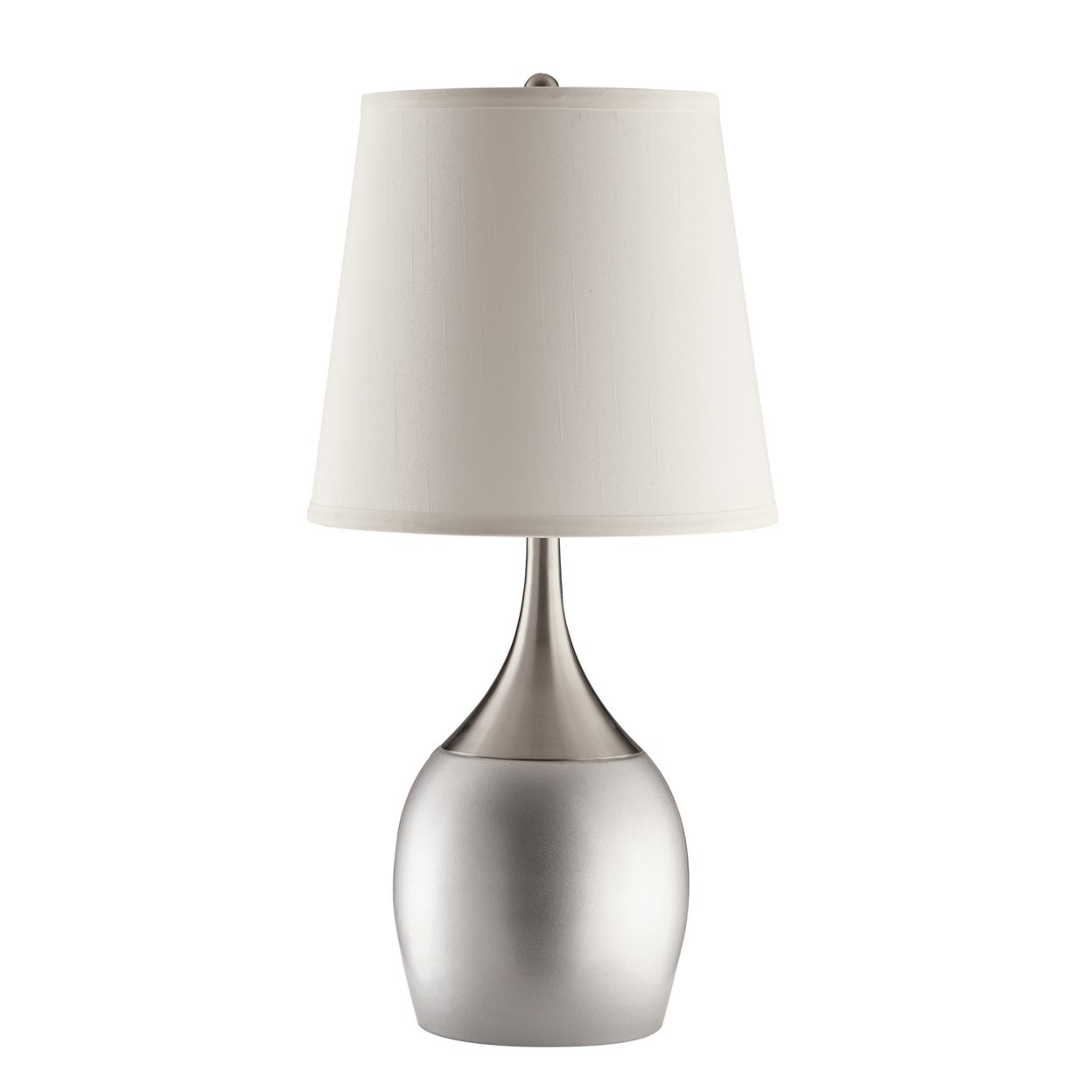 Modish Metal Table Lamp, Silver Set Of 2- Saltoro Sherpi