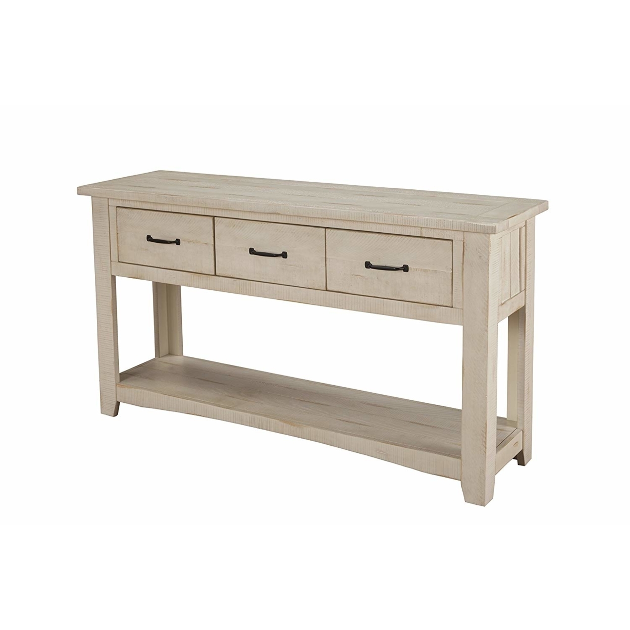 Wooden Console Table With Three Drawers, Antique White- Saltoro Sherpi