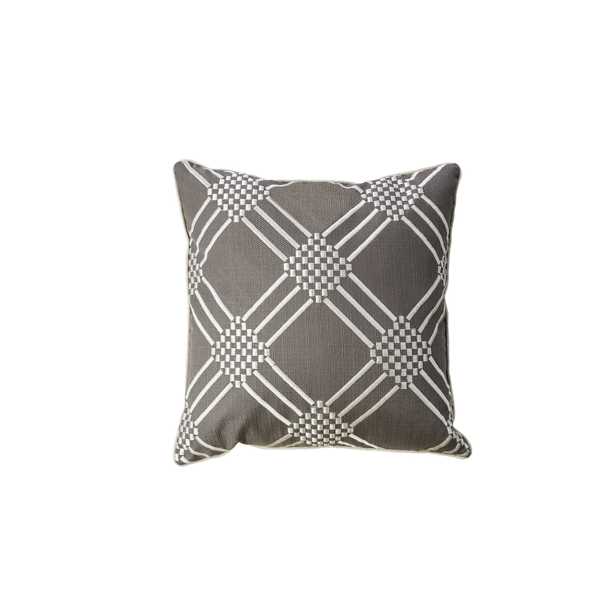 Contemporary Style Set Of 2 Throw Pillows With Diamond Patterns, Gun Metal Gray- Saltoro Sherpi