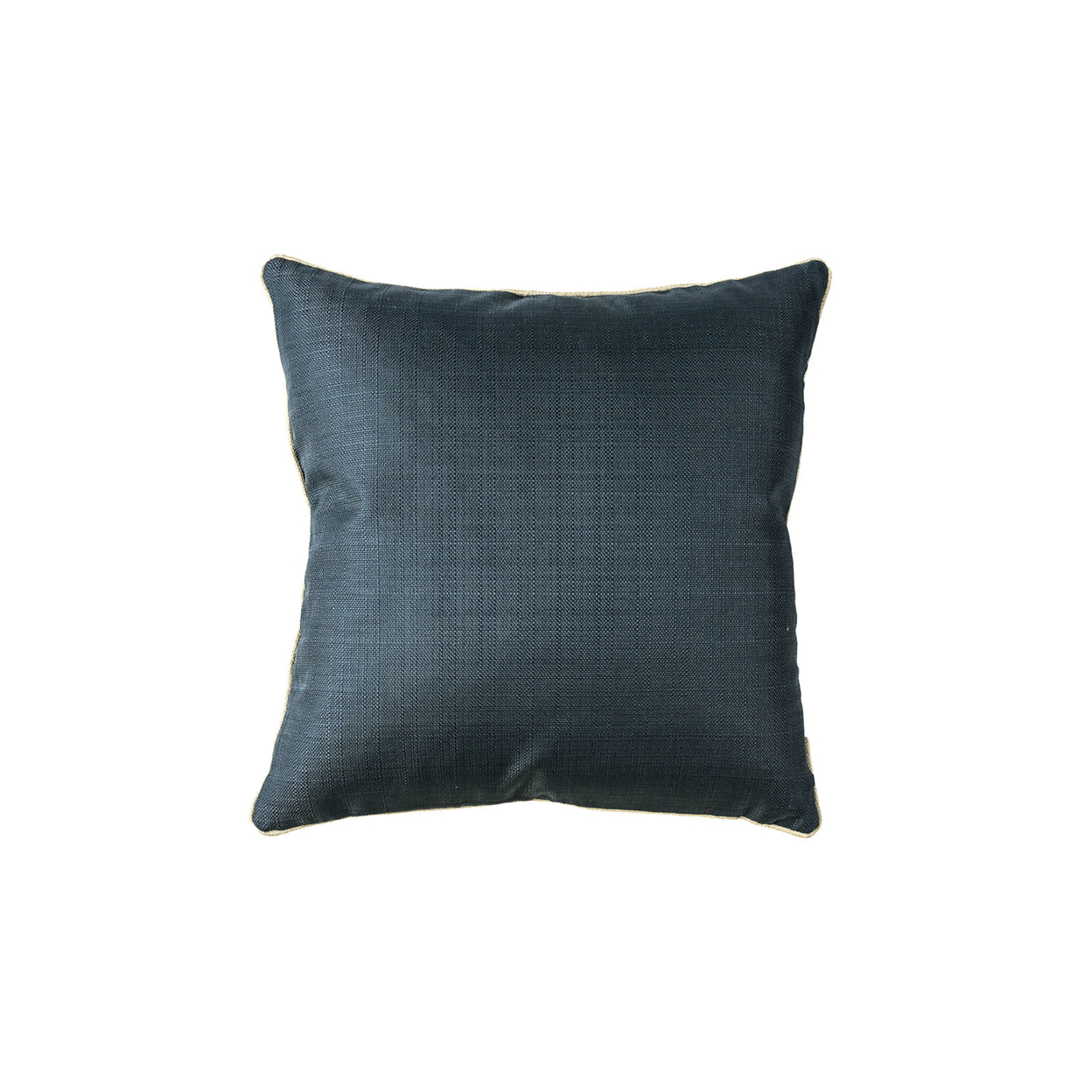 Contemporary Style Set Of 2 Throw Pillows With Plain Face, Navy Blue- Saltoro Sherpi