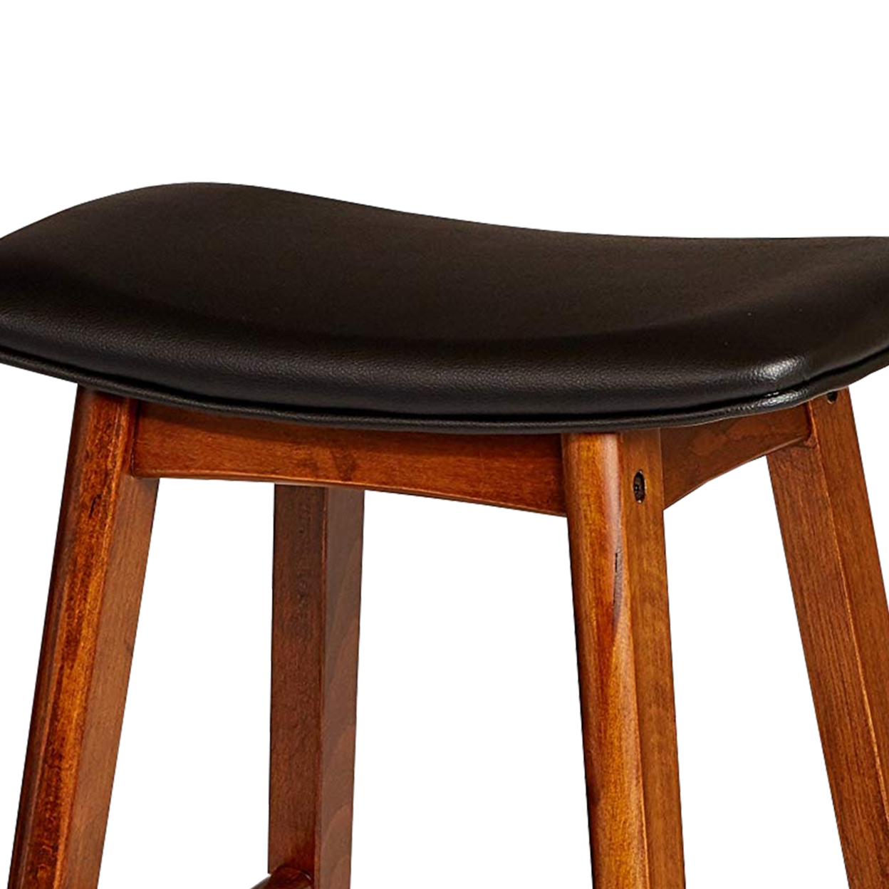 Wooden Counter Height Stool In Black And Brown, Set Of 2- Saltoro Sherpi