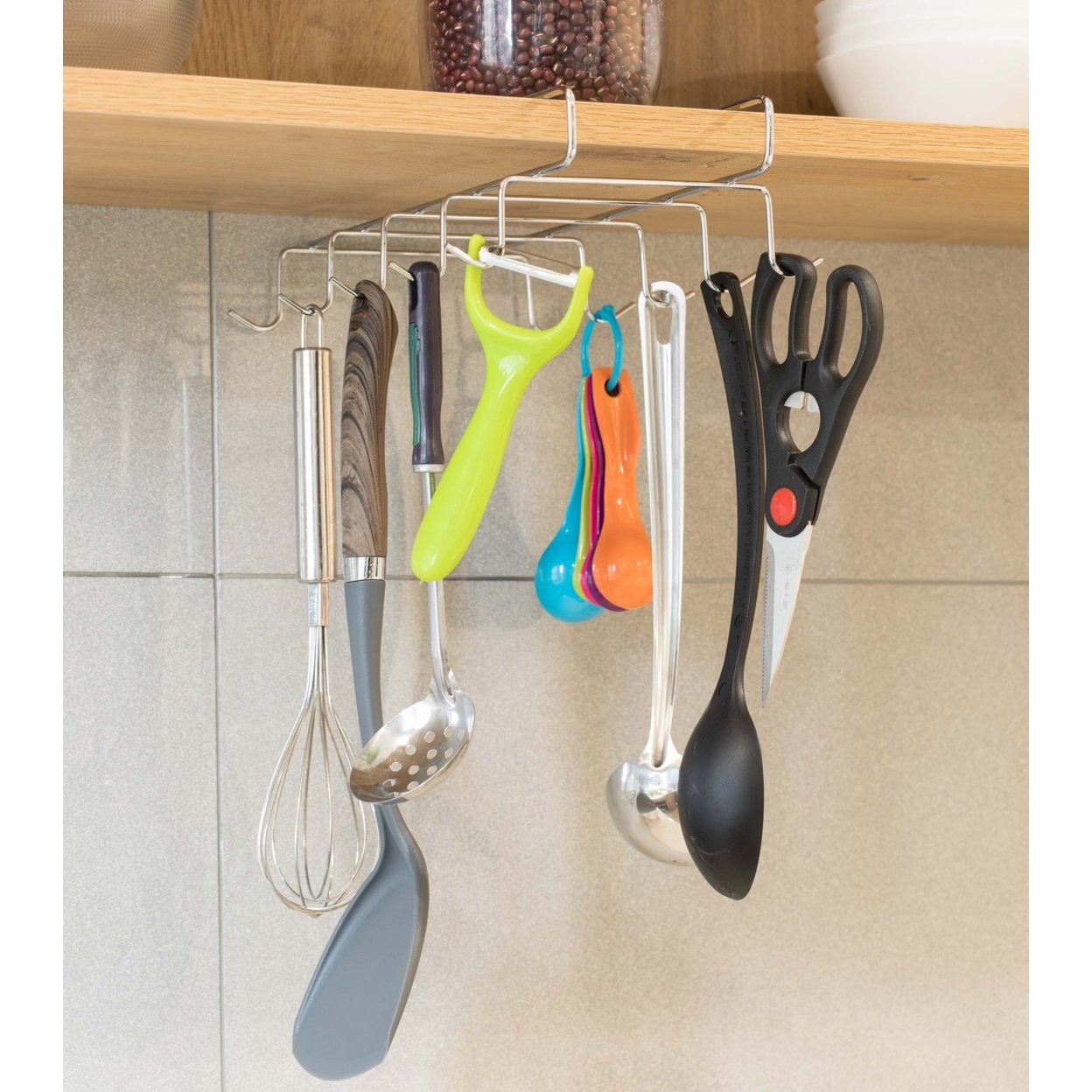 Cup Rack Under Shelf, Kitchen Utensil Drying Hooks