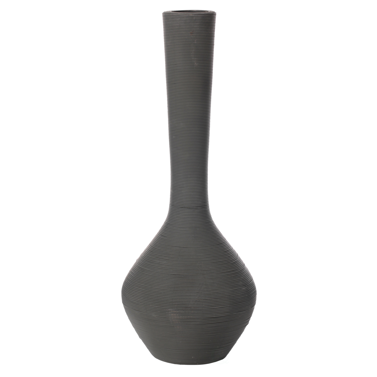 Tall Floor Vase, Modern Charcoal Grey Extra Large Floor Vase, 38-inch Trumpet Style Plastic Rope Vase, Decorative Lightweight Vase