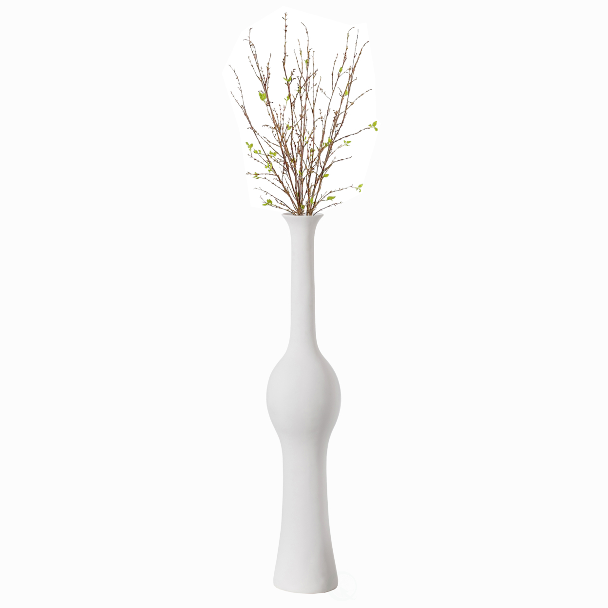 Unique Style Floor Vase For Entryway Dining Or Living Room, White Ceramic - Small