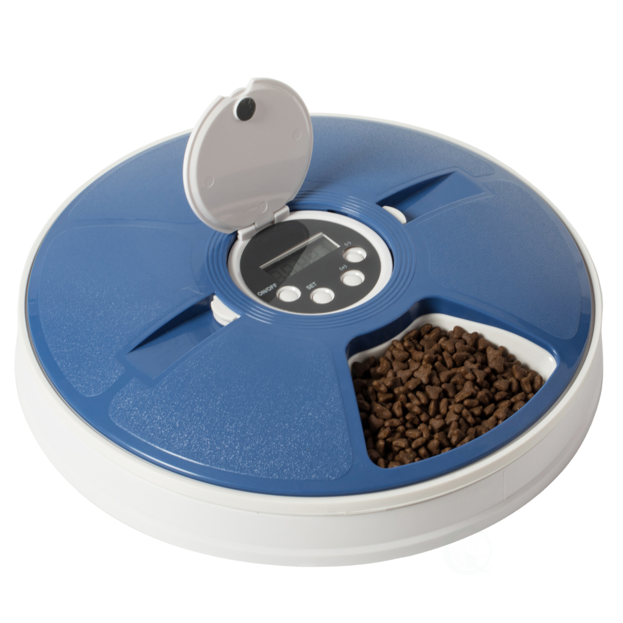 6-Meal Automatic Pet Feeder LCD Smart Programmable Time Setting Pet Dog Cat Food Compartment Dispenser