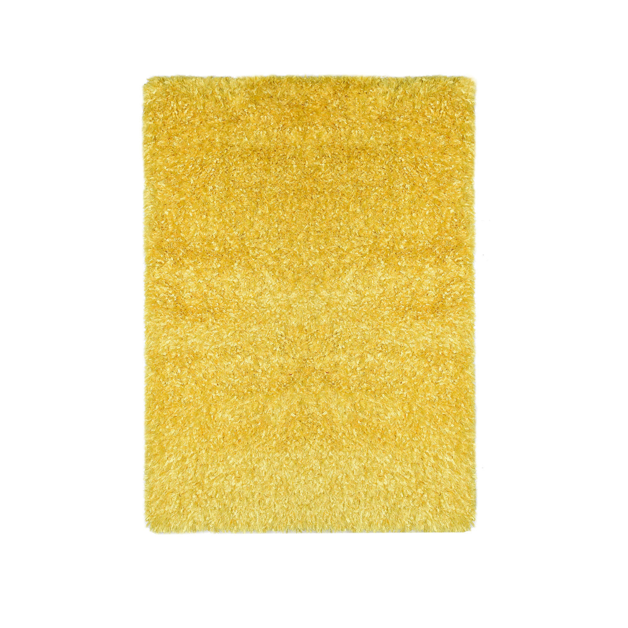 Contemporary Style Polyester Area Rug With Cotton Backing, Yellow- Saltoro Sherpi