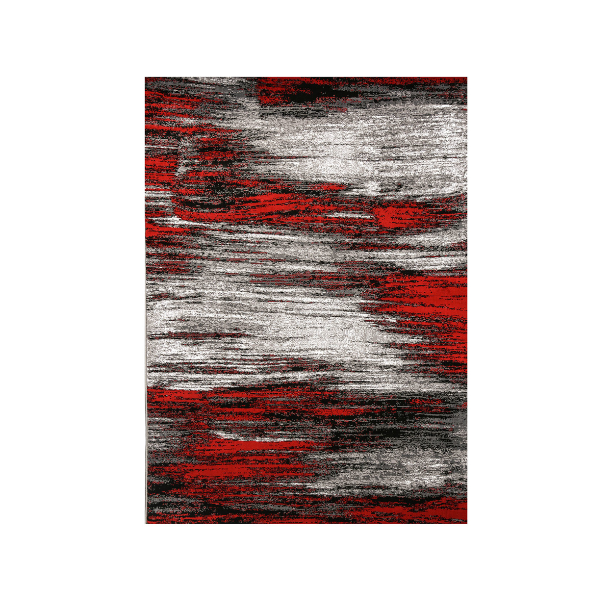 Shaded Patterned Area Rug In Polyester With Jute Mesh, Small, Red And Gray- Saltoro Sherpi