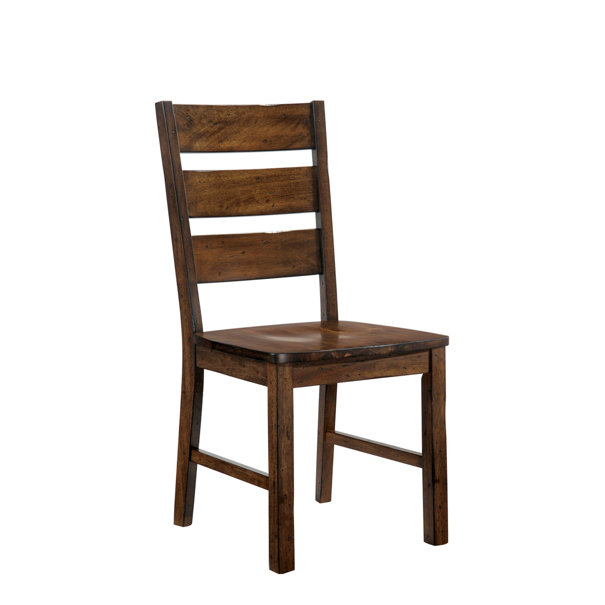Wooden Side Chair With Block Legs, Brown, Pack Of Two- Saltoro Sherpi